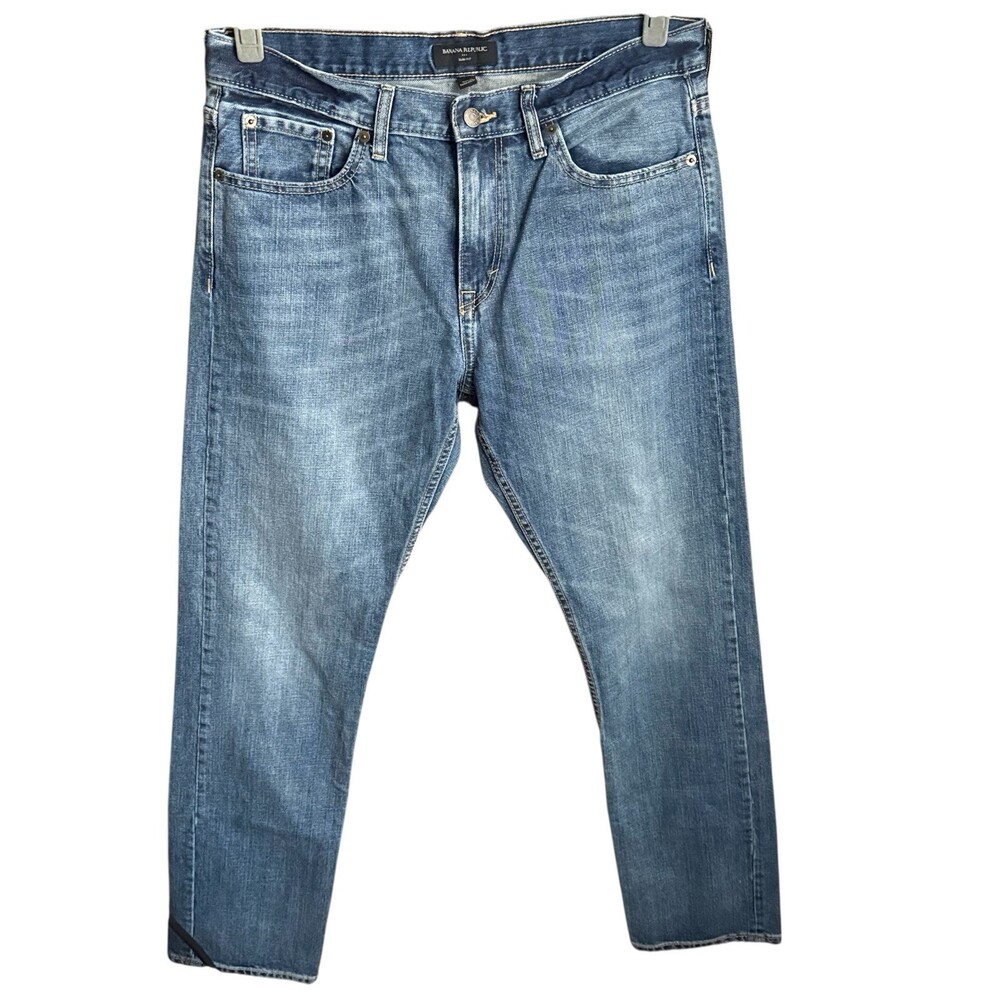 Banana Republic Men’s 33x32 Slim Fit Cotton Jeans Blue Classic Denim Medium Wash